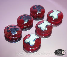 Hand Painted Glass Gems - Paws and Bones - Original Designs by Cathy Kraemer