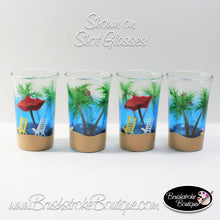 Hand Painted Shot Glasses - Beachy Keen - Original Designs by Cathy Kraemer