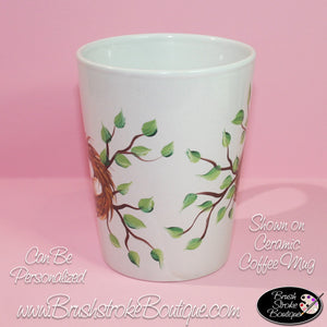 Hand Painted Coffee Mug - Birdnest - Original Designs by Cathy Kraemer