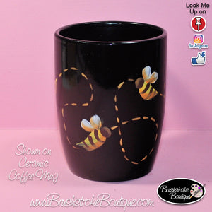 Hand Painted Coffee Mug - Bumble Bees - Original Designs by Cathy Kraemer