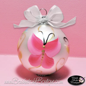 Butterflies Are Free Ornament - Hand Painted Glass Ball Ornament - Original Designs by Cathy Kraemer