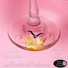Hand Painted Wine Glass - Butterflies Are Free - Original Designs by Cathy Kraemer