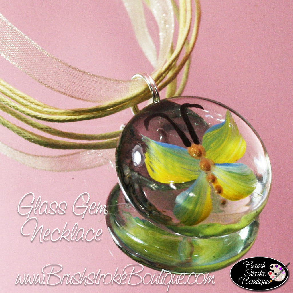 Hand Painted Jewelry - Yellow Butterflies Are Free - Original Designs by Cathy Kraemer