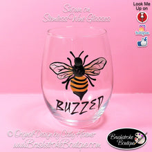 Hand Painted Wine Glass - Buzzed - Original Designs by Cathy Kraemer