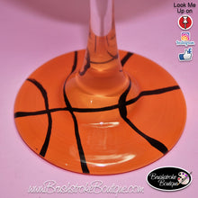 Hand Painted Wine Glass - Chicago Bulls Sports Team - Original Designs by Cathy Kraemer