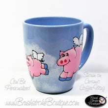 Hand Painted Coffee Mug - When Pigs Fly - Original Designs by Cathy Kraemer