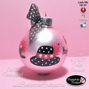 Hand Painted Ornament - Glass Ball Ornament - Girl Fun - Original Designs by Cathy Kraemer