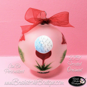 Hand Painted Ornament - Glass Ball Ornament - Golf - Original Designs by Cathy Kraemer