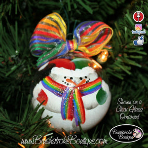 Hand Painted Ornament - LGBT Snowman Couple - Original Designs by Cathy Kraemer