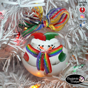 Hand Painted Ornament - LGBT Snowman Couple - Original Designs by Cathy Kraemer