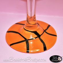 Hand Painted Wine Glass - Love Basketball - Original Designs by Cathy Kraemer