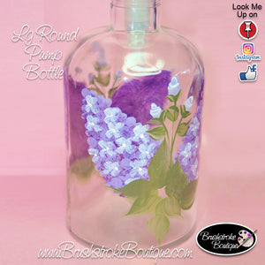 Hand Painted Pump Bottle - Lovely Lilacs - Original Designs by Cathy Kraemer