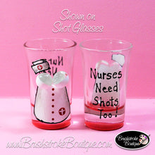 Hand Painted Wine Glass - Nurse Dress Shot Glass & Wine Set - Original Designs by Cathy Kraemer