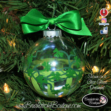Hand Painted Ornament - Shamrock Stripes Green - Original Designs by Cathy Kraemer