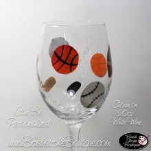 Hand Painted Pilsner Beer Glass - Sports Fan - Original Designs by Cathy Kraemer