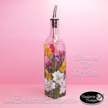 Hand Painted Oil Bottle - Spring Bouquet - Original Designs by Cathy Kraemer