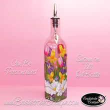 Hand Painted Oil Bottle - Spring Bouquet - Original Designs by Cathy Kraemer