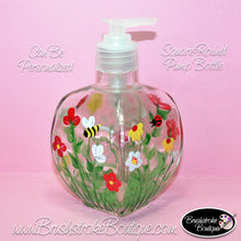 Hand Painted Pump Bottle - Summer Bug Garden - Original Designs by Cathy Kraemer