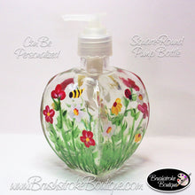 Hand Painted Pump Bottle - Summer Bug Garden - Original Designs by Cathy Kraemer