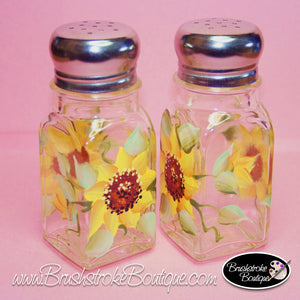 Hand Painted Oil Bottle - Sunflowers - Original Designs by Cathy Kraemer