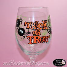 Hand Painted Wine Glass - Trick-Or-Treat - Original Designs by Cathy Kraemer