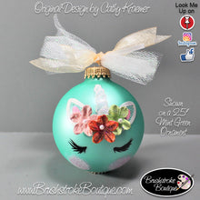 Hand Painted Ornament - Unicorn Face Colors - Original Designs by Cathy Kraemer