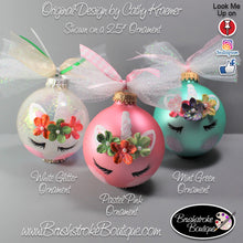 Hand Painted Ornament - Unicorn Face Colors - Original Designs by Cathy Kraemer