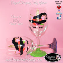 Hand Painted Wine Glass - Halloween Unicorn - Original Designs by Cathy Kraemer