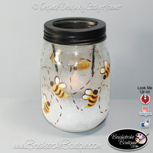 Hand Painted Mason Jar - Bumble Bees - Original Designs by Cathy Kraemer