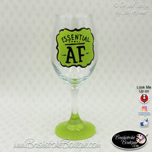 Hand Painted Glassware - Essential AF GREEN- Original Designs by Cathy Kraemer