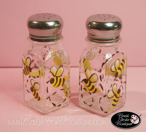 Hand Painted Salt & Pepper Shakers - Bumble Bees - Original Designs by Cathy Kraemer