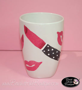 Hand Painted Coffee Mug - Hot Lips - Original Designs by Cathy Kraemer