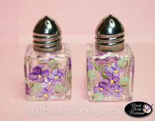 Hand Painted Salt & Pepper Shakers - Purple Forget-Me-Nots - Original Designs by Cathy Kraemer