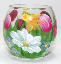 Hand Painted Wine Glass - Spring Bouquet - Original Designs by Cathy Kraemer
