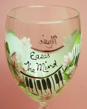 Hand Painted Wine Glass - Music Soothes - Original Designs by Cathy Kraemer