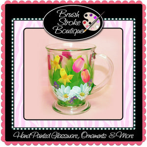Hand Painted Coffee Mug - Spring Bouquet - Original Designs by Cathy Kraemer