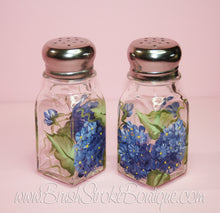 Hand Painted Salt & Pepper Shakers - Blue Hydrangeas - Original Designs by Cathy Kraemer