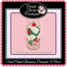Hand Painted Vase - Strawberries & Daisies - Original Designs by Cathy Kraemer