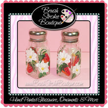 Hand Painted Salt & Pepper Shakers - Strawberries 'N' Daisies - Original Designs by Cathy Kraemer