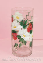 Hand Painted Vase - Strawberries & Daisies - Original Designs by Cathy Kraemer