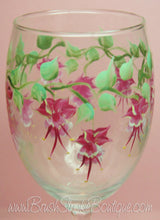 Hand Painted Wine Glass - Fuchsia - Original Designs by Cathy Kraemer