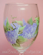 Hand Painted Wine Glass - Lilacs - Original Designs by Cathy Kraemer