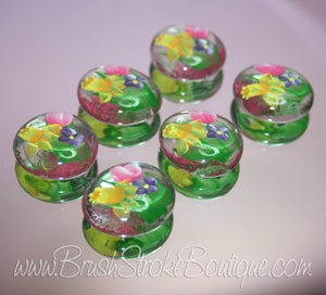 Hand Painted Glass Gems - Spring Bouquet - Original Designs by Cathy Kraemer