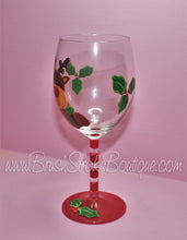 Hand Painted Wine Glass - Cute Lil Reindeer - Original Designs by Cathy Kraemer